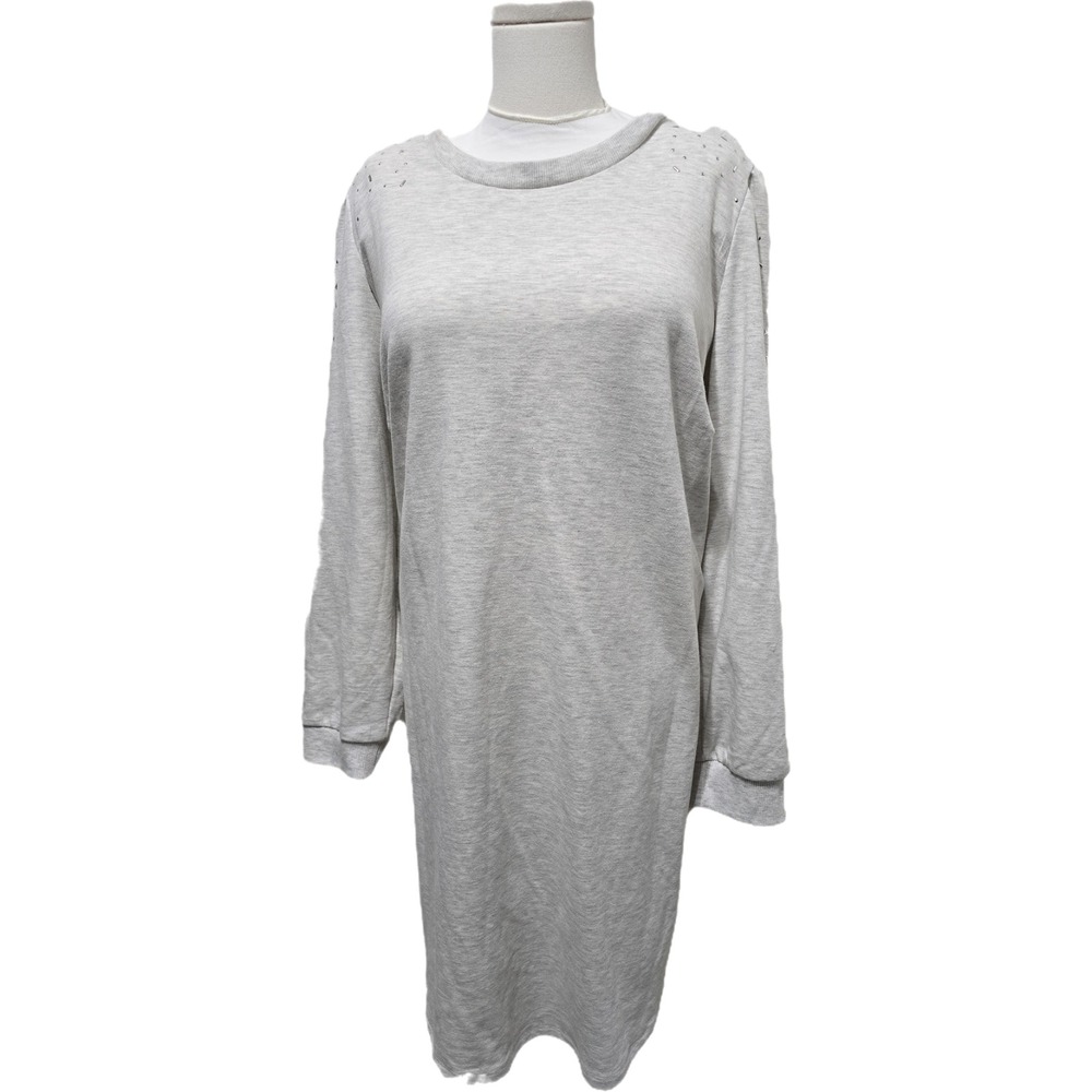 $99 NWOT BLUE ORCHID long sleeve dress Plus 2X grey silver heathered
